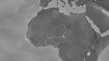 Nijer haritası - süzül. Bölgeler. Gri Tonlama.