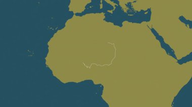 Nijer haritası - süzül. Bölgeler. Desen.