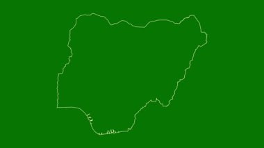 Nijerya haritası - çizgi film. Bölgeler. Uydu.