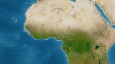 Nijerya haritası - süzül. Bölgeler. Uydu.