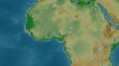 Nijerya haritası - süzül. Bölgeler. Fiziksel.