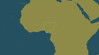 Nijerya haritası - yakınlaştır. Bölgeler. Desen.