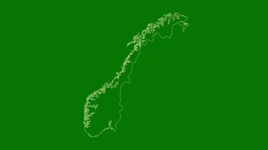 Norveç haritası - çizgi film. Bölgeler. Uydu.