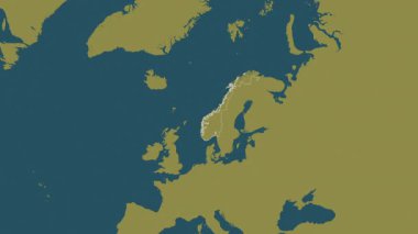 Norveç haritası - süzül. Bölgeler. Desen.