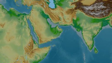 Umman haritası - süzül. Bölgeler. Fiziksel.