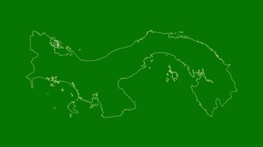 Panama haritası - çizgi film. Bölgeler. Uydu.