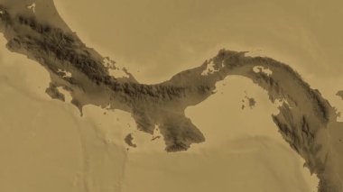 Panama haritası - sür. Bölgeler. Sepya.