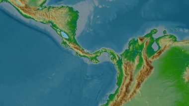 Panama haritası - süzül. Bölgeler. Fiziksel.