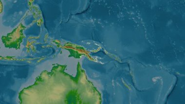 Papua Yeni Gine haritası - yakınlaştır. Bölgeler. Fiziksel.