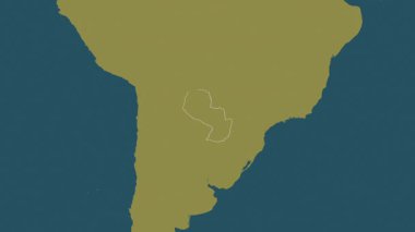 Paraguay haritası - çıkart. Bölgeler. Desen.