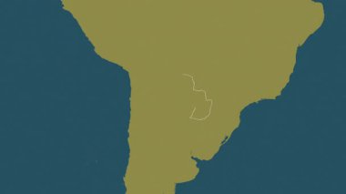 Paraguay haritası - süzül. Bölgeler. Desen.