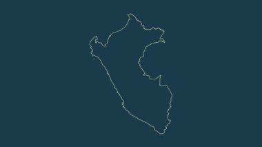 Peru haritası - çizgi film. Bölgeler. Fiziksel.