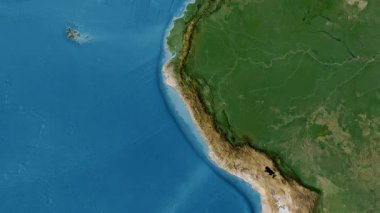 Peru haritası - sür. Bölgeler. Uydu.