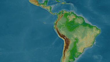 Peru haritası - süzül. Bölgeler. Fiziksel.