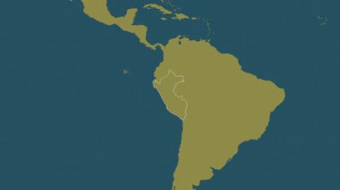 Peru haritası - yakınlaştır. Bölgeler. Desen.