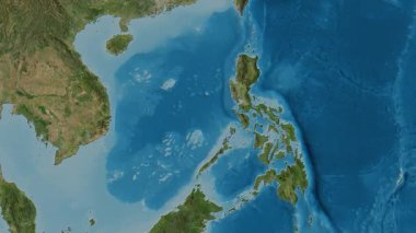 Filipinler haritası - sür. Bölgeler. Uydu.