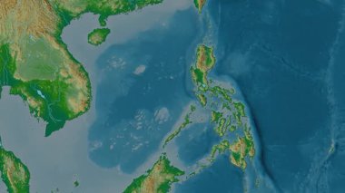 Filipinler haritası - sür. Bölgeler. Fiziksel.