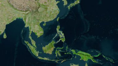 Filipinler haritası - özüt. Bölgeler. Uydu.