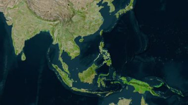 Filipinler haritası - süzül. Bölgeler. Uydu.