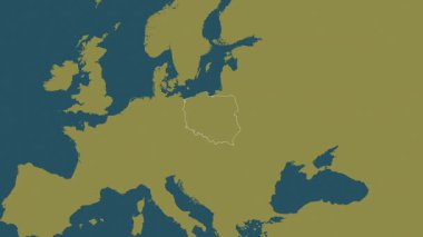 Polonya haritası. Bölgeler. Desen.