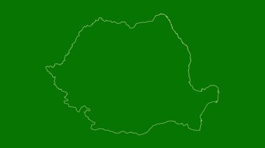 Romanya haritası - çizgi film. Bölgeler. Uydu.