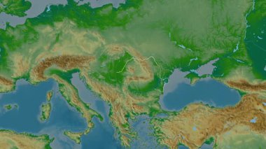 Romanya haritası - süzül. Bölgeler. Fiziksel.