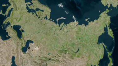 Rusya haritası - sür. Bölgeler. Uydu.