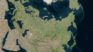 Rusya haritası - süzül. Bölgeler. Uydu.