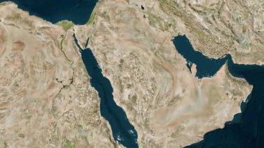 Suudi Arabistan haritası - sür. Bölgeler. Uydu.