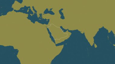 Suudi Arabistan haritası. Bölgeler. Desen.