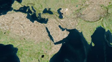 Suudi Arabistan haritası - yakınlaştır. Bölgeler. Uydu.