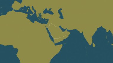 Suudi Arabistan haritası - yakınlaştır. Bölgeler. Desen.