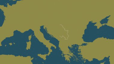 Sırbistan haritası - süzül. Bölgeler. Desen.