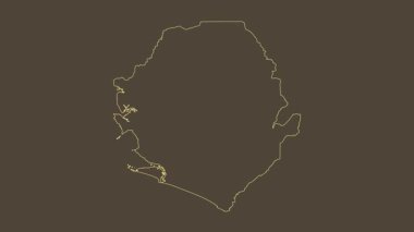 Sierra Leone haritası - çizgi film. Bölgeler. Sepya.