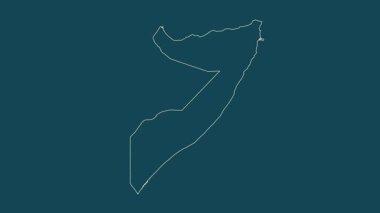 Somali haritası - çizgi film. Bölgeler. Uydu.