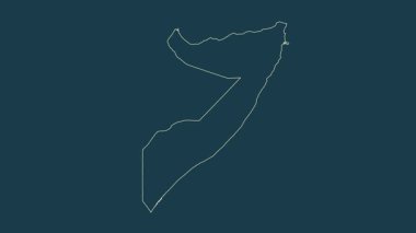 Somali haritası - çizgi film. Bölgeler. Fiziksel.