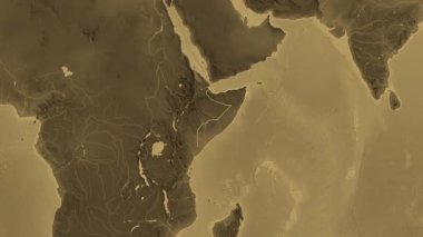 Somali haritası - süzül. Bölgeler. Sepya.