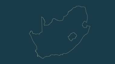 Güney Afrika haritası - çizgi film. Bölgeler. Fiziksel.