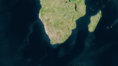 Güney Afrika haritası - süzül. Bölgeler. Uydu.