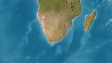 Güney Afrika haritası - süzül. Bölgeler. Uydu.