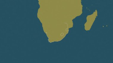 Güney Afrika haritası - süzül. Bölgeler. Desen.