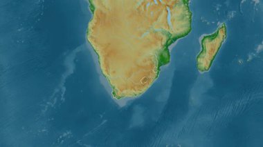 Güney Afrika haritası - süzül. Bölgeler. Fiziksel.