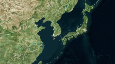 Güney Kore haritası - yakınlaştır. Bölgeler. Uydu.