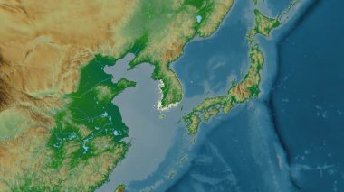 Güney Kore haritası - yakınlaştır. Bölgeler. Fiziksel.