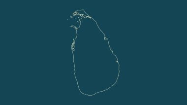 Sri Lanka haritası - çizgi film. Bölgeler. Uydu.