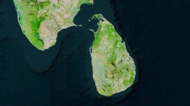 Sri Lanka haritası - sür. Bölgeler. Uydu.