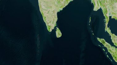Sri Lanka haritası - özet. Bölgeler. Uydu. Etiketler