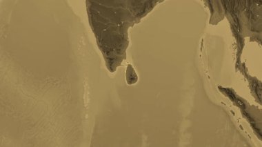 Sri Lanka haritası - özet. Bölgeler. Sepya.