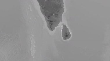 Sri Lanka haritası - süzül. Bölgeler. Gri Tonlama.