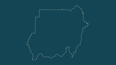 Sudan haritası - çizgi film. Bölgeler. Uydu.